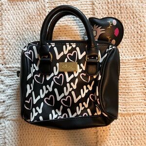 Betsy Johnson Small Bag Purse LUV Unicorn Keychain
